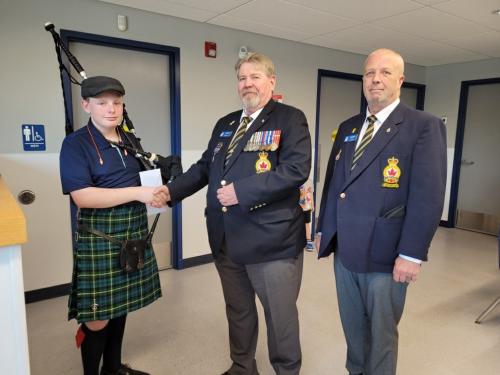 Donation to Pipe band